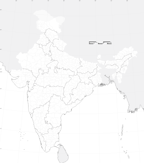 free district outline map of india
